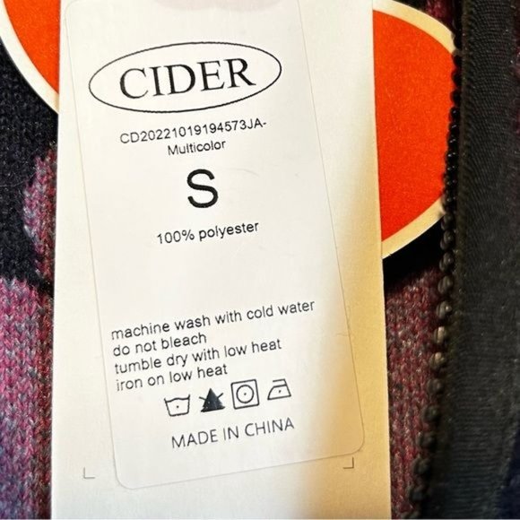 Cider floral fuzzy Bohemian zipper front cardigan sweater Size Small New - Picture 6 of 8